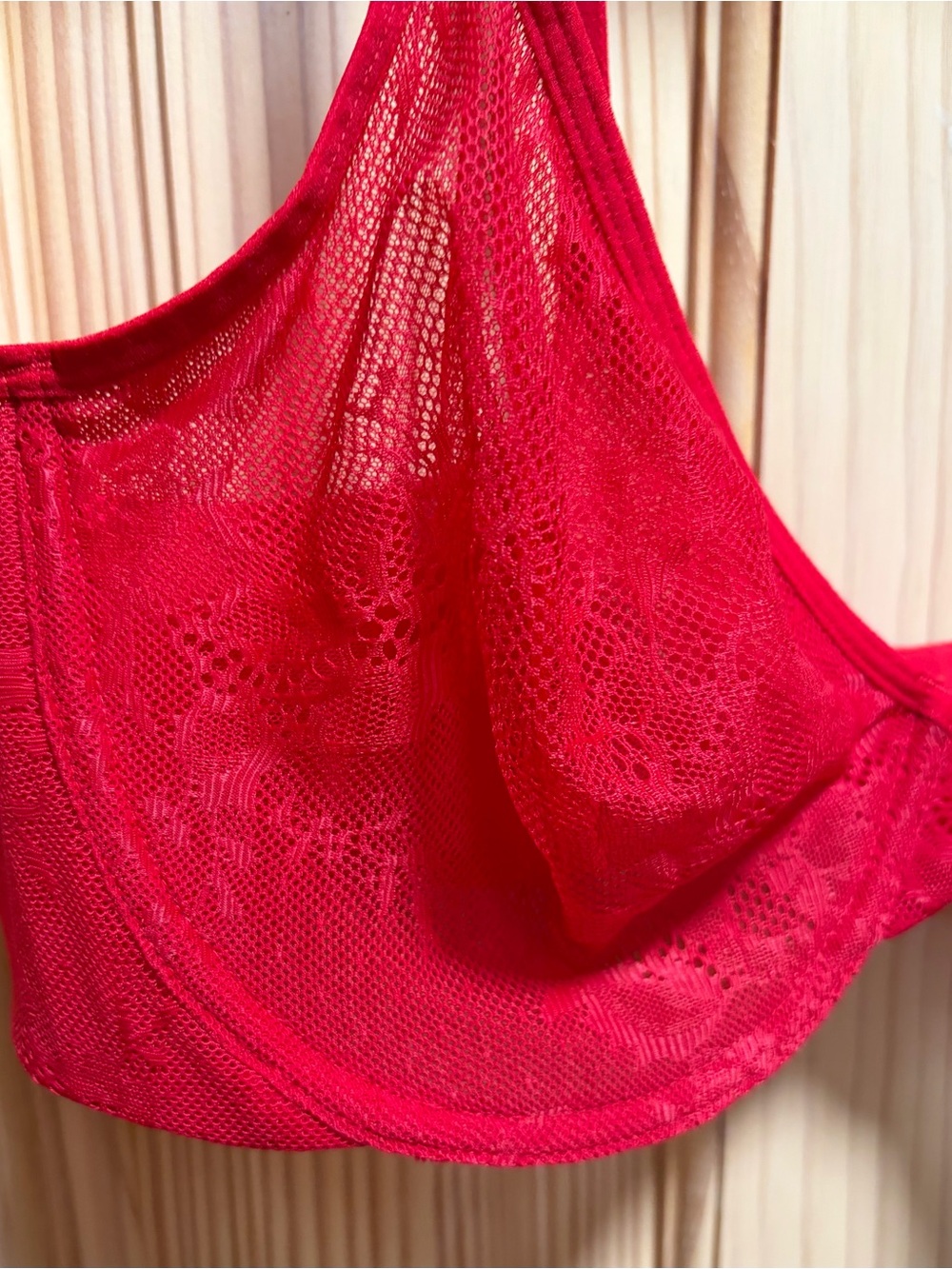 Red Sheer Sexy Floral Demi Underwire Bra NWT - Picture 4 of 8